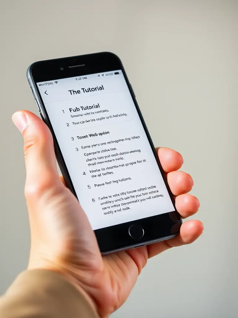A mobile phone displaying a tutorial video with step-by-step instructions on how to set up an online store, with supporting graphics.